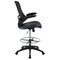 Emma and Oliver Mid-Back Mesh Ergonomic Drafting Chair with Foot Ring and Flip-Up Arms